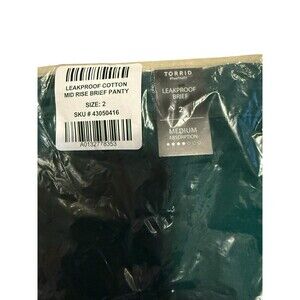 Torrid Leakproof Mid Rise Panty Size 2X 18-20 Green New Medium Absorption